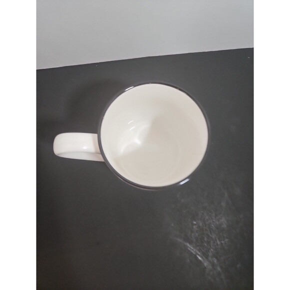 Threshold Initial ‘D’ Coffee Mug Black On White Gold Accent Black Rim Excellent - Picture 2 of 8